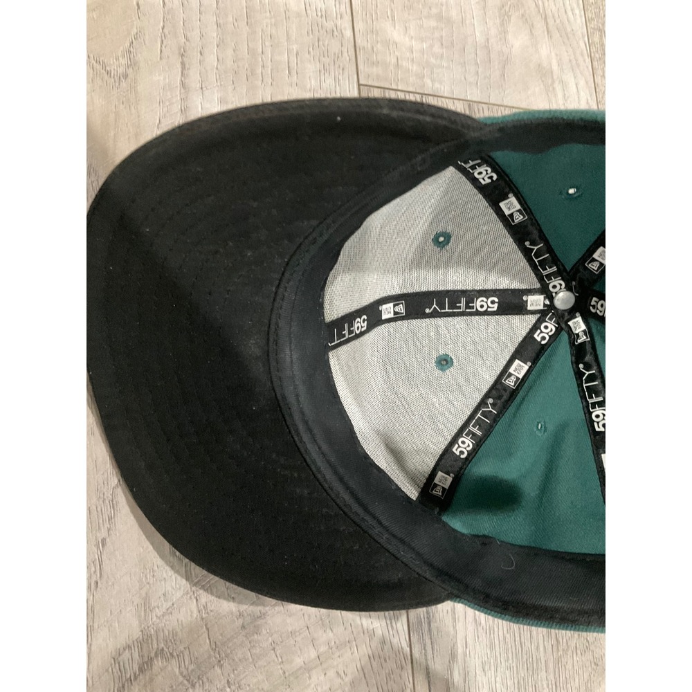 New Era 59FIFTY Philadelphia Eagles Fitted Hat Size 7 Teal Black NFL Cap - Picture 6 of 6